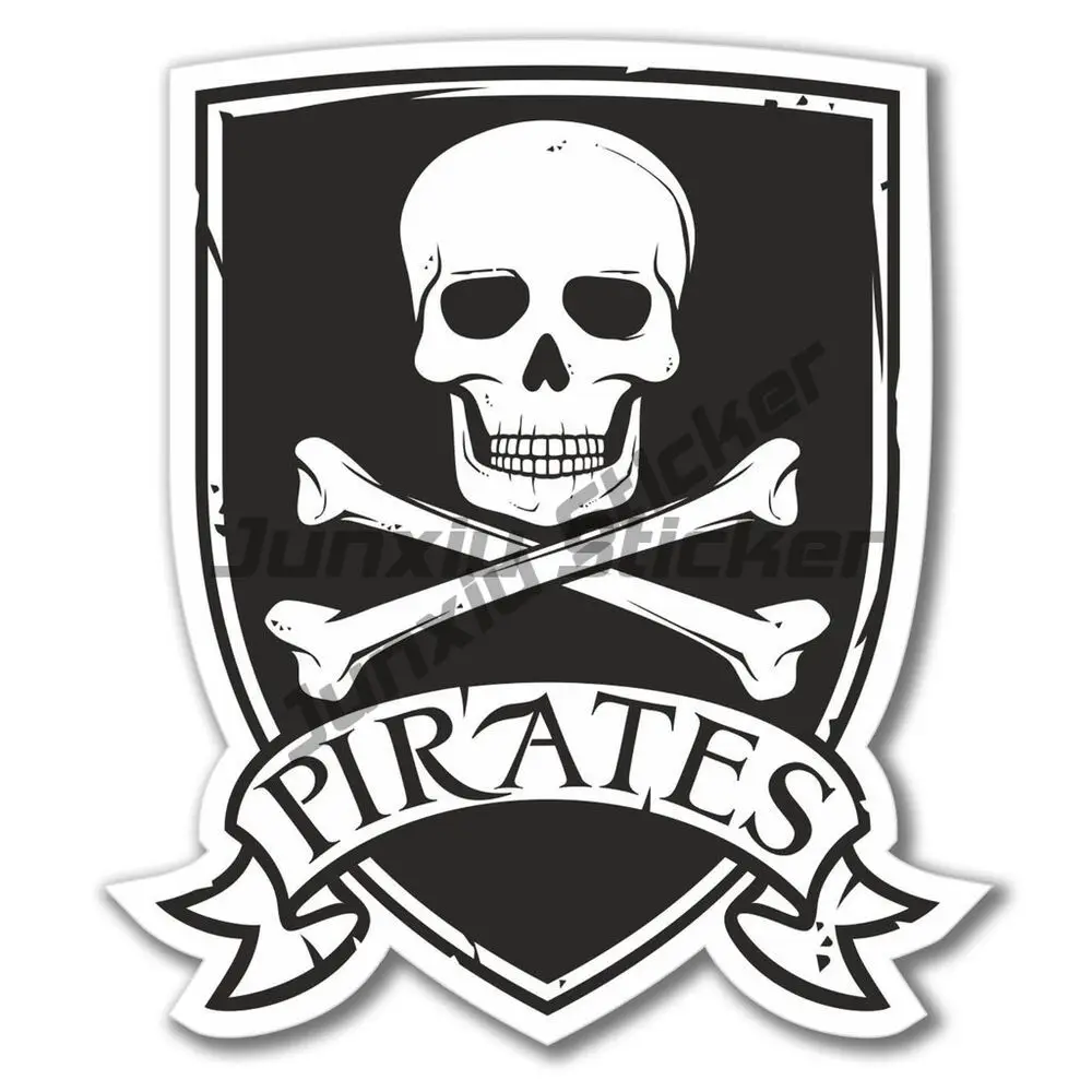

Pirate Jolly Roger Vinyl Stickers, Laptops, Travel Suitcases Bumper Window Wiper Cover Scratches Decals