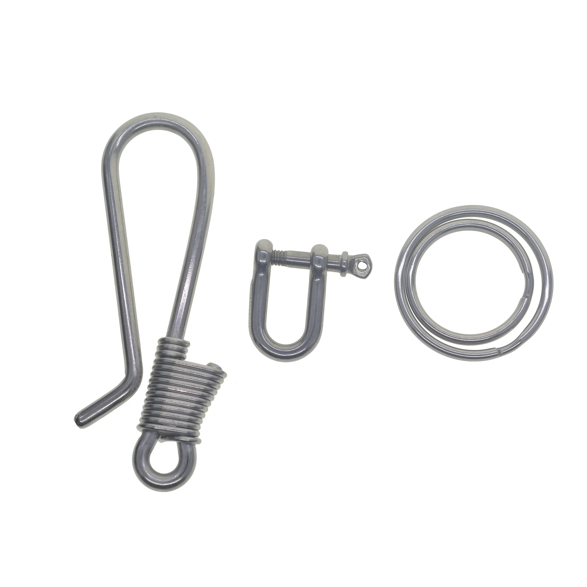 Industrial punk motor bike wire wrapped 304 stainless steel Japanese  U hook belt clip keychain shackle keyring FOB EDC