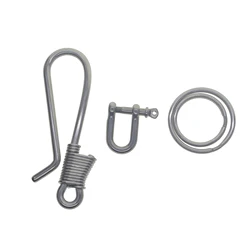 Industrial punk motor bike wire wrapped 304 stainless steel Japanese U hook belt clip keychain shackle keyring FOB EDC
