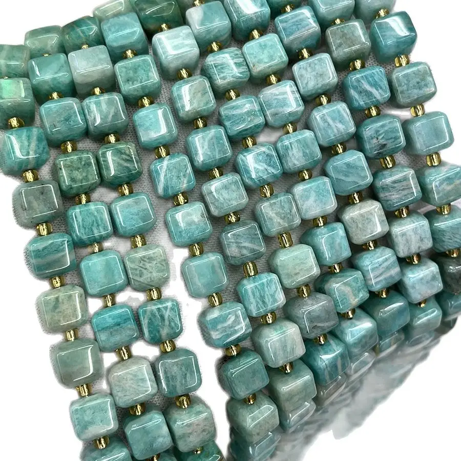 

loose beads green Amazonite square 8mm nature for making jewelry necklace 39cm FPPJ wholesale