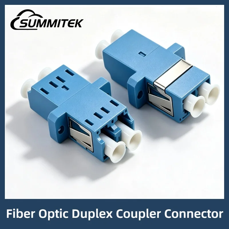 SUMMITEK 10PCS 50PCSDual LC APC UPC Optical Fiber Optic Connector Plastic Duplex Single-Mode Coupler Special For Network Plug