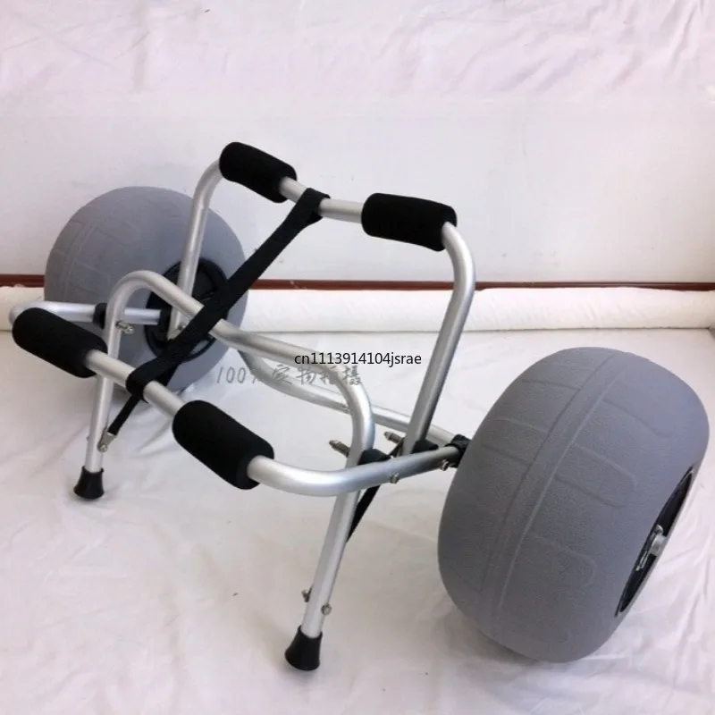 Foldable Aviation Aluminum Kayak Trailer Canoe Beach Cart Hand‑Pull Trolley for Sand Transport Kayak Canoe Water Sport Carrier