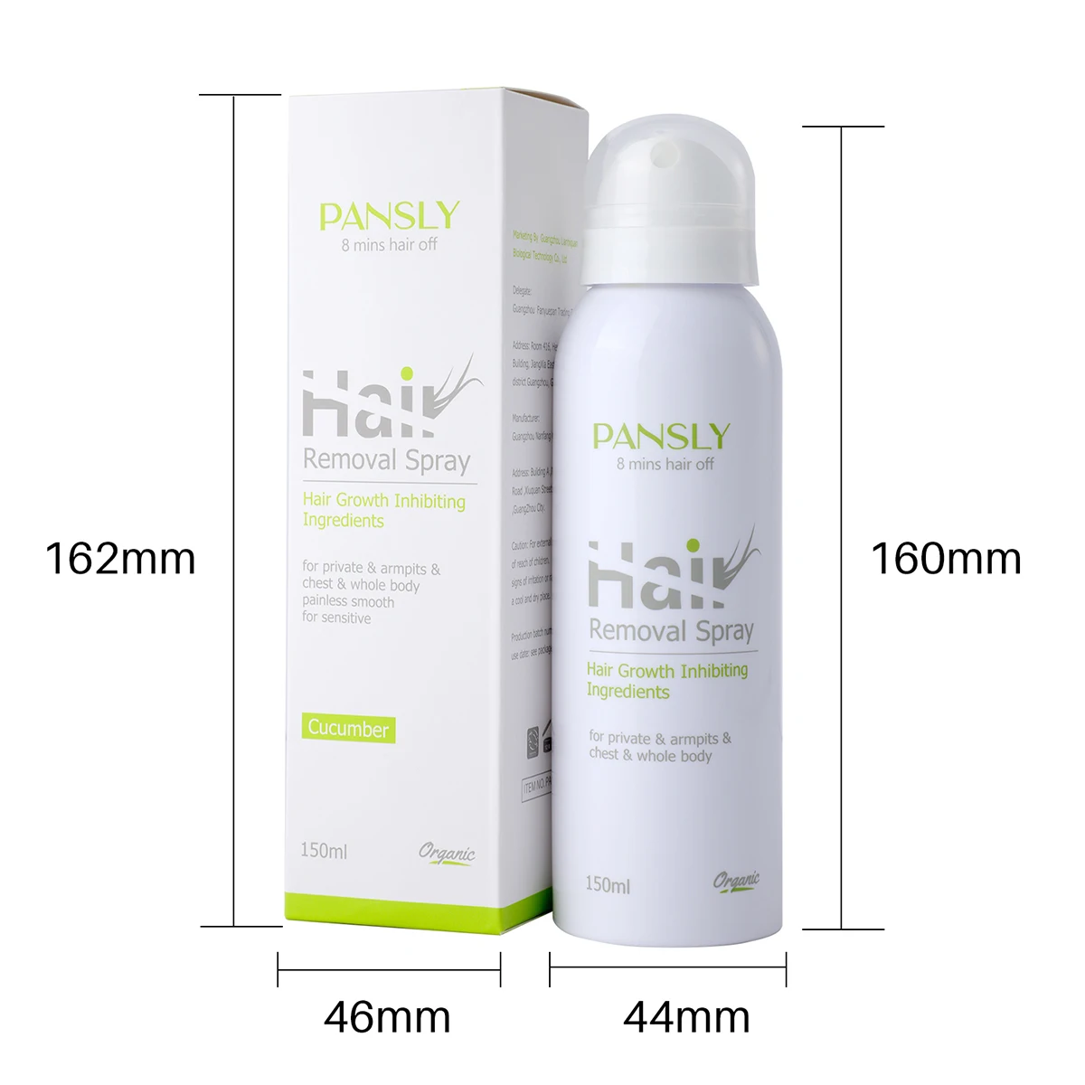 8 Minutes Fast Hair Removal Spray 150ml Painless Hair Growth Inhibitor Permanent Depilatory Hair Remover for Men Women