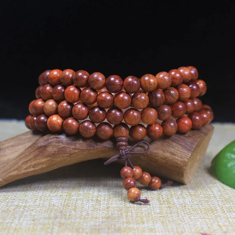 

Myanmar pear Buddha bead bracelet 108 men and women's handstring wooden rosary handicraft jewelry bead bracelet