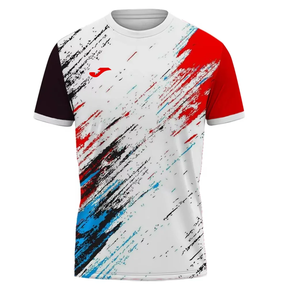 JOMA Moda Verão Camisetas masculinas impressas em 3D, esportes diários ao ar livre, fitness, corrida, secagem rápida, streetwear respirável