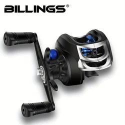 BILLINGS Baitcasting Reel AK Series,7.2:1 Gear Ratio 18+1BB,18LB Max Drag,Shallow Spool,For Freshwater Saltwate