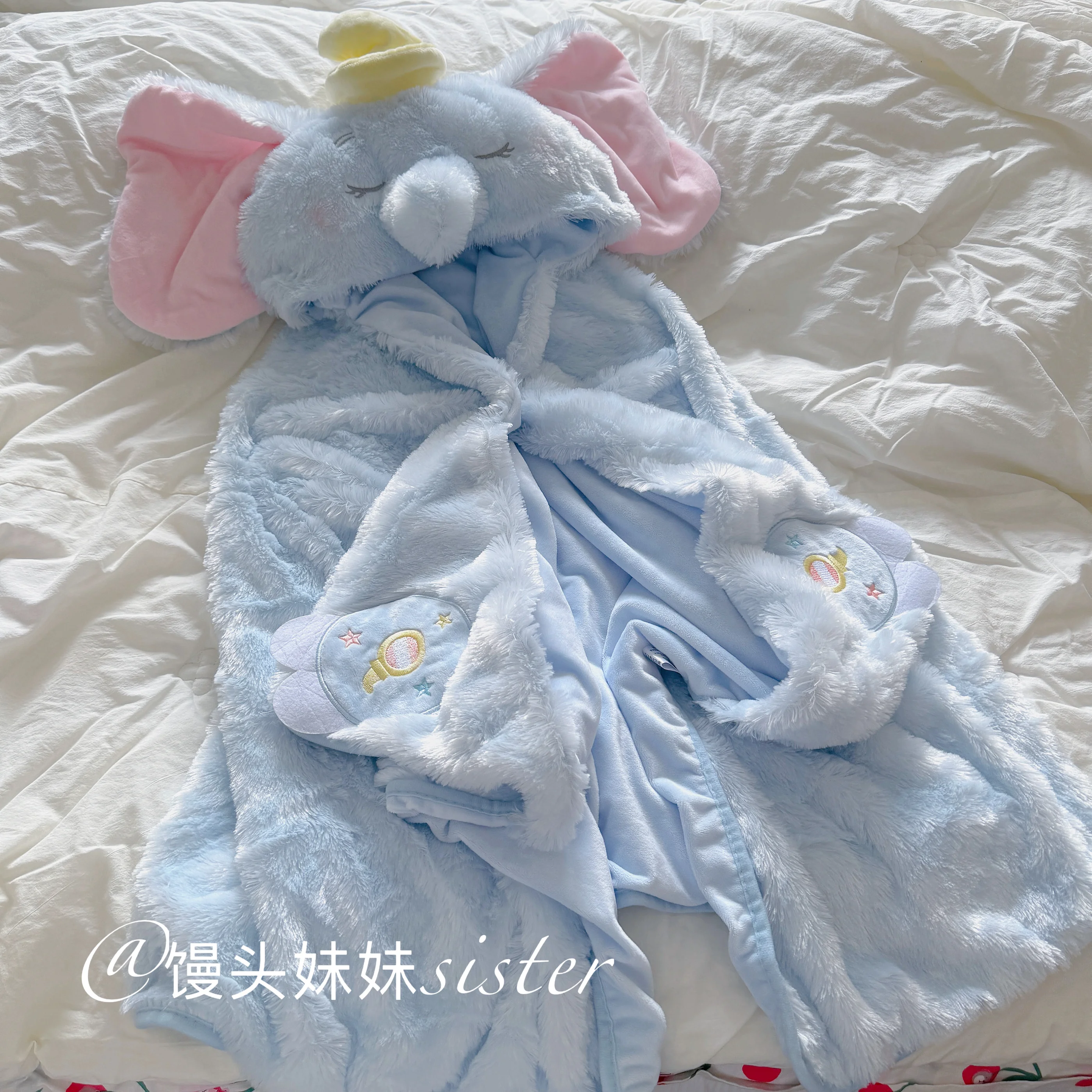 دامبو شال بطانية مقنعين عباءة لطيف الكرتون أنيمي الشكل U على شكل وسادة مكتب قيلولة بطانية دافئة تكييف الهواء بطانية هدية #2