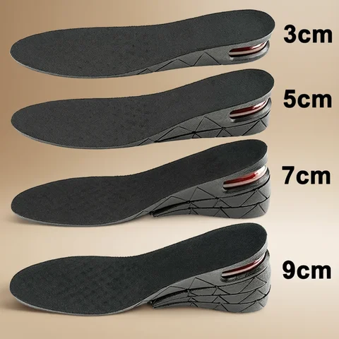 Height Increase Insoles Air Cushion Elevator Shoe Insole Lifts Kits Inserts for Men Women Taller Insoles 3-9cm Variable Height