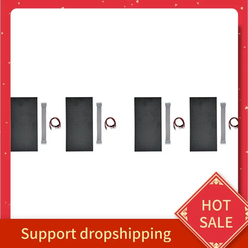 B44C 4Pcs P5 Indoor LED Screen Panel 64X32 Pixels LED Display Module 16 Scan 320X160mm Full Color LED Screen Panel