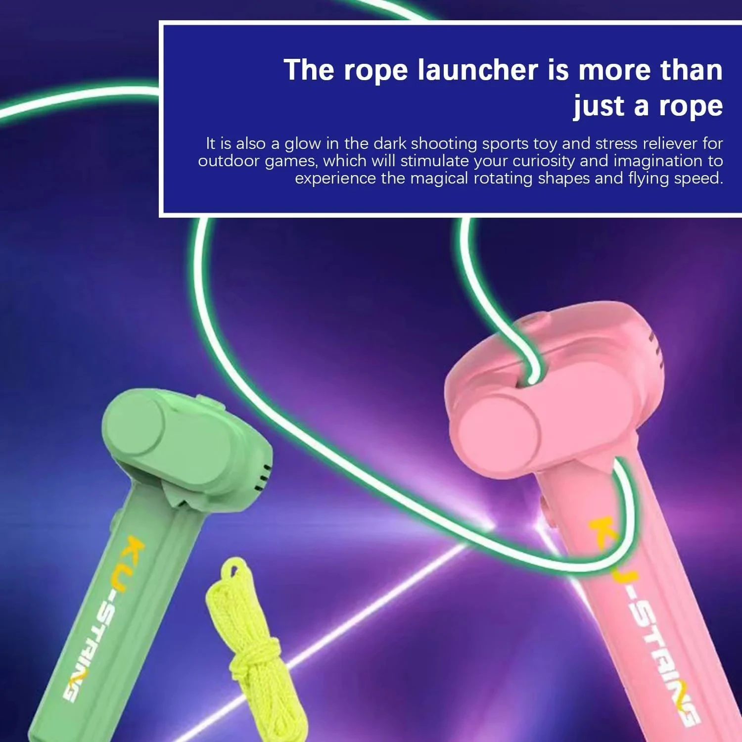 لعبة قاذفة الحبل المتوهجة في الظلام، قاذفة سلسلة مضيئة محمولة باليد، لعبة تفاعلية لتخفيف التوتر كهدية حفلات الأطفال