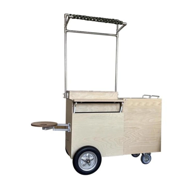 

Aluminum profile marine plate movable dining car, advanced stall car, multi-functional four-wheeled Internet celebrity creative