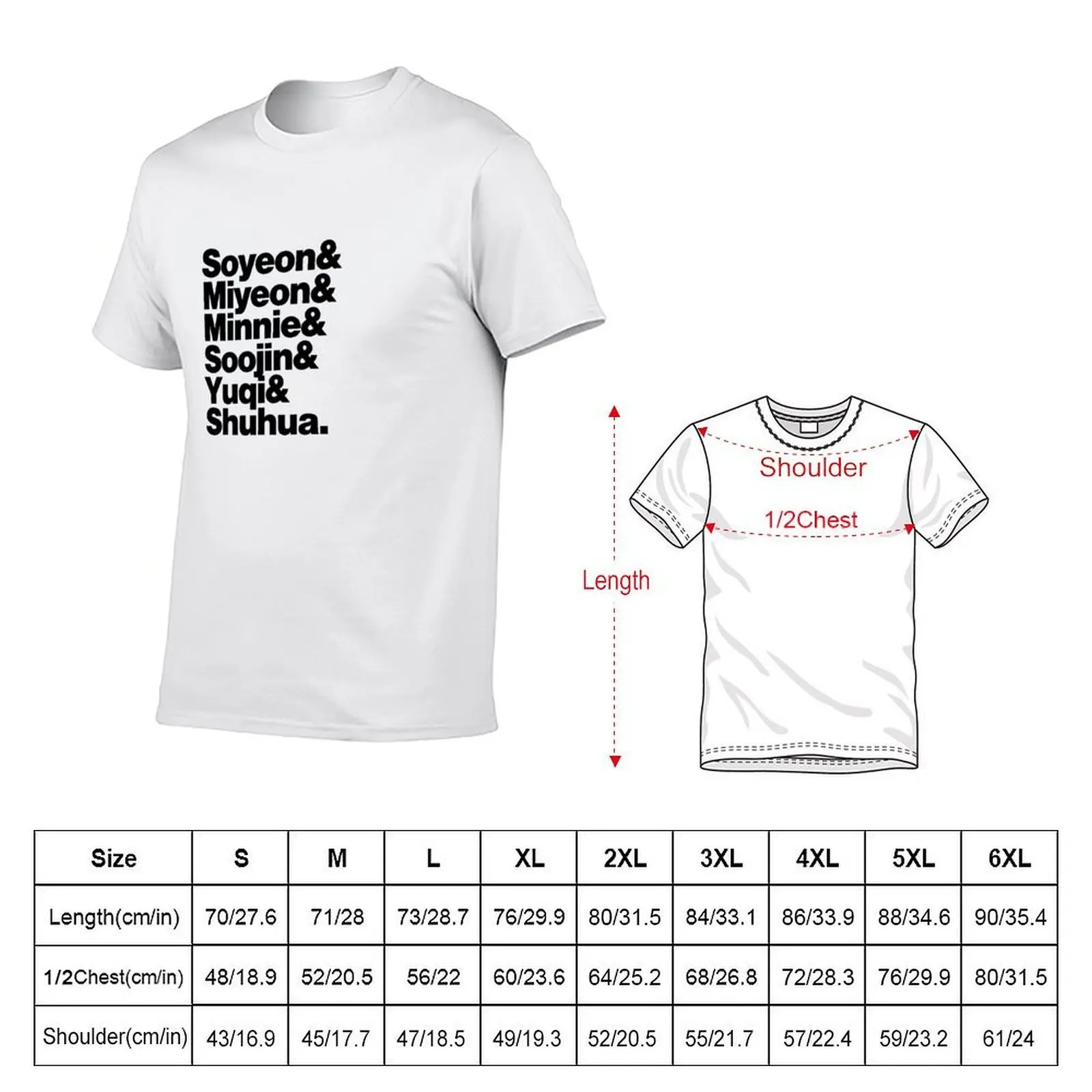 G-Idle & members names T-Shirt funny t shirts man cotton t shirt man T-Shirt