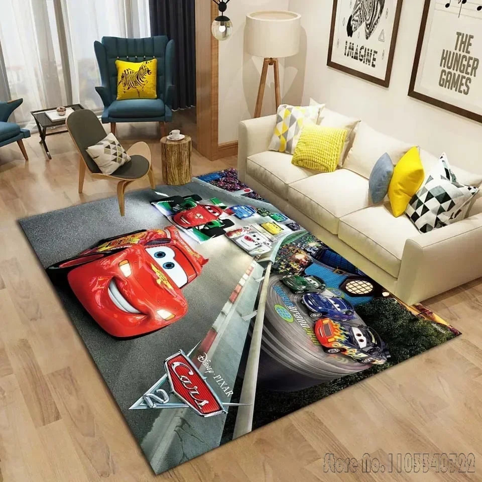 Disney McQueen 95 Car Pattern Rug Carpets 80x120cm Decor for Bathroom Kids Floor Mat Living Room Children's Bedroom Sofa