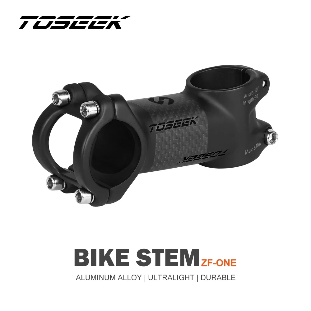

TOSEEK ZF-ONE Bike Handlebar Stem 31.8mm Riser Angle 10 or 17 Degrees 60/70/80/90/100/110mm for MTB Road Bicycle BMX