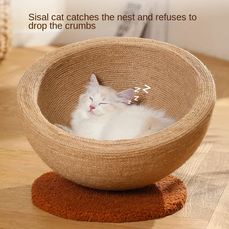 Four Seasons Universal Sisal Cat Scratch Board Nest Integrated Round Cat\'s Paw Pot Cat Toy Anti-Scratch Sofa Climbing Frame