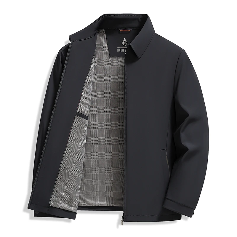 Essential Men's Executive Jacket Simple Style Coffee Navy Blue Basic Coats Menswear Spring Autumn Daily Workwear Effortless