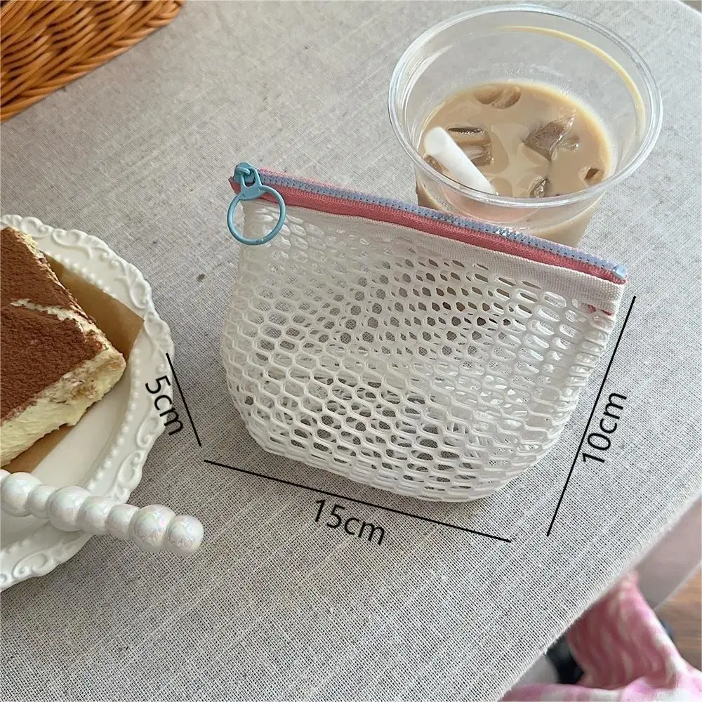 Mesh Coin Bags Money Earphone Data Line Storage Bags Bus ID Credit Card Holder Zipper Pouch Traveling Portable Small Bags