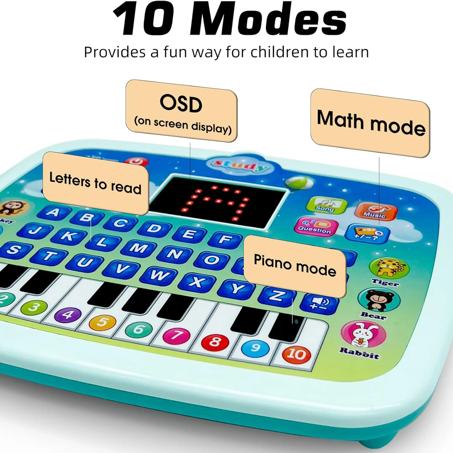 آلة تعلم اللغة الإنجليزية بشاشة LED، آلة قراءة التعليم المبكر للأطفال، لعبة لوحية متعددة الوظائف