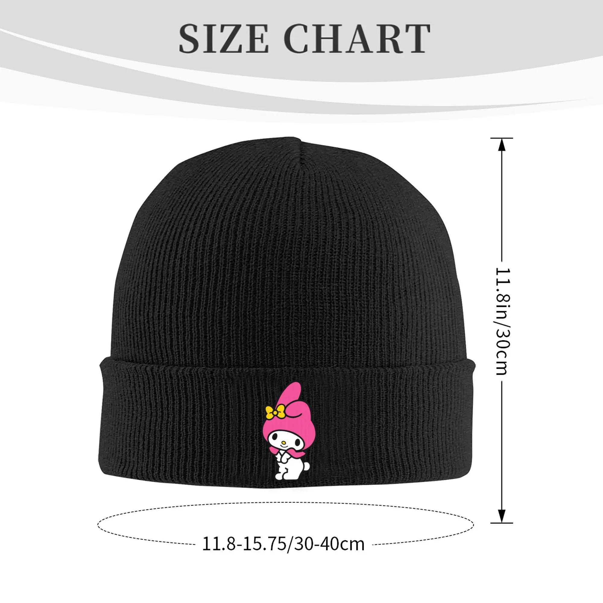 Sanrio Melody Merch Winter Knit Beanie For Men Women Knitted Skull Cap  Bonnet Knit Hat