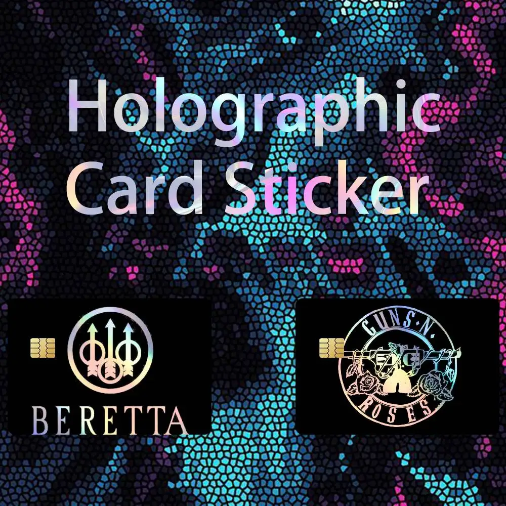 

Gun Beretta Brand (2) Laser Holographic No Fade Credit Bank Debit Card Skin Sticker Film