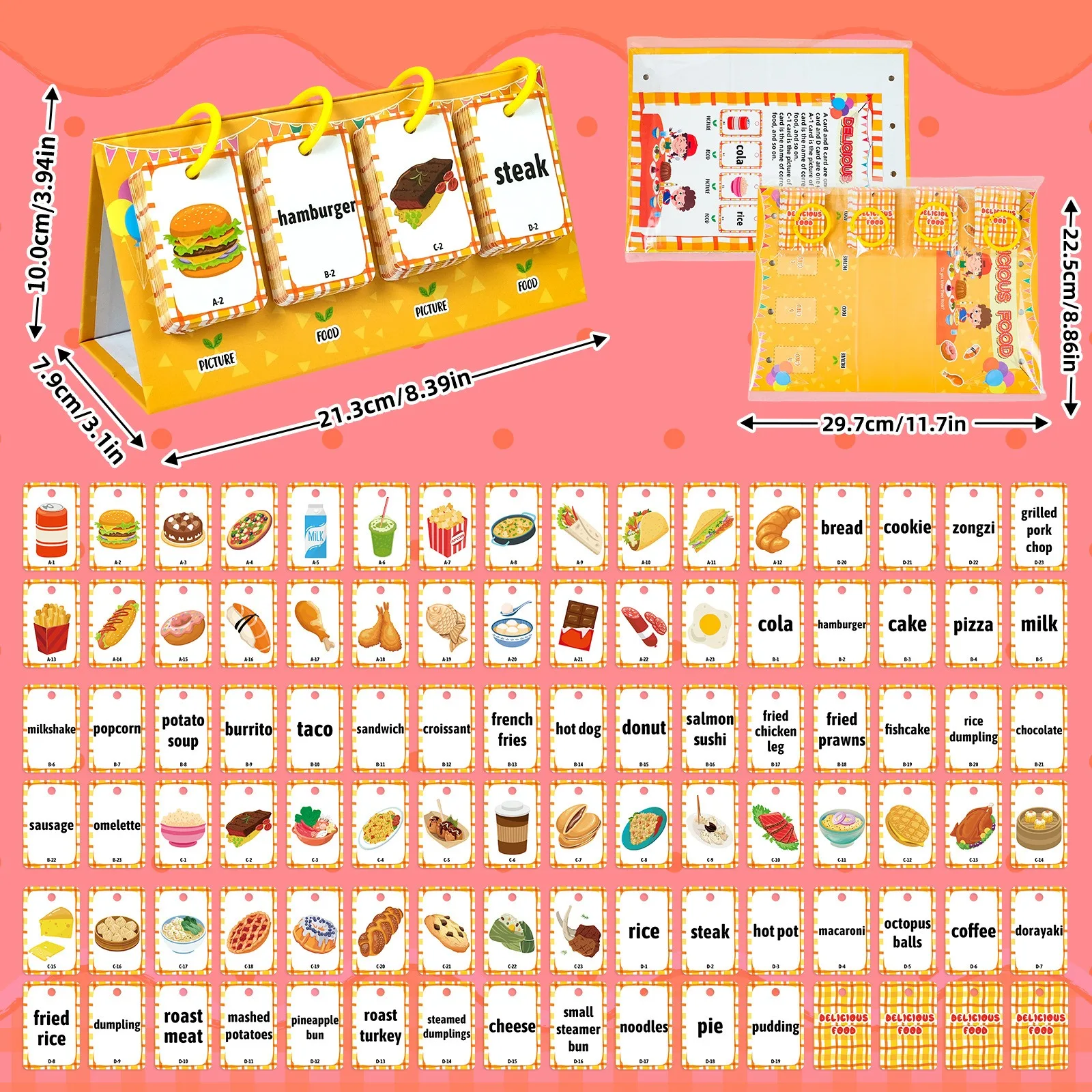 92Pcs Food Vocabulary Flash Ca - Baby Food Age review and price