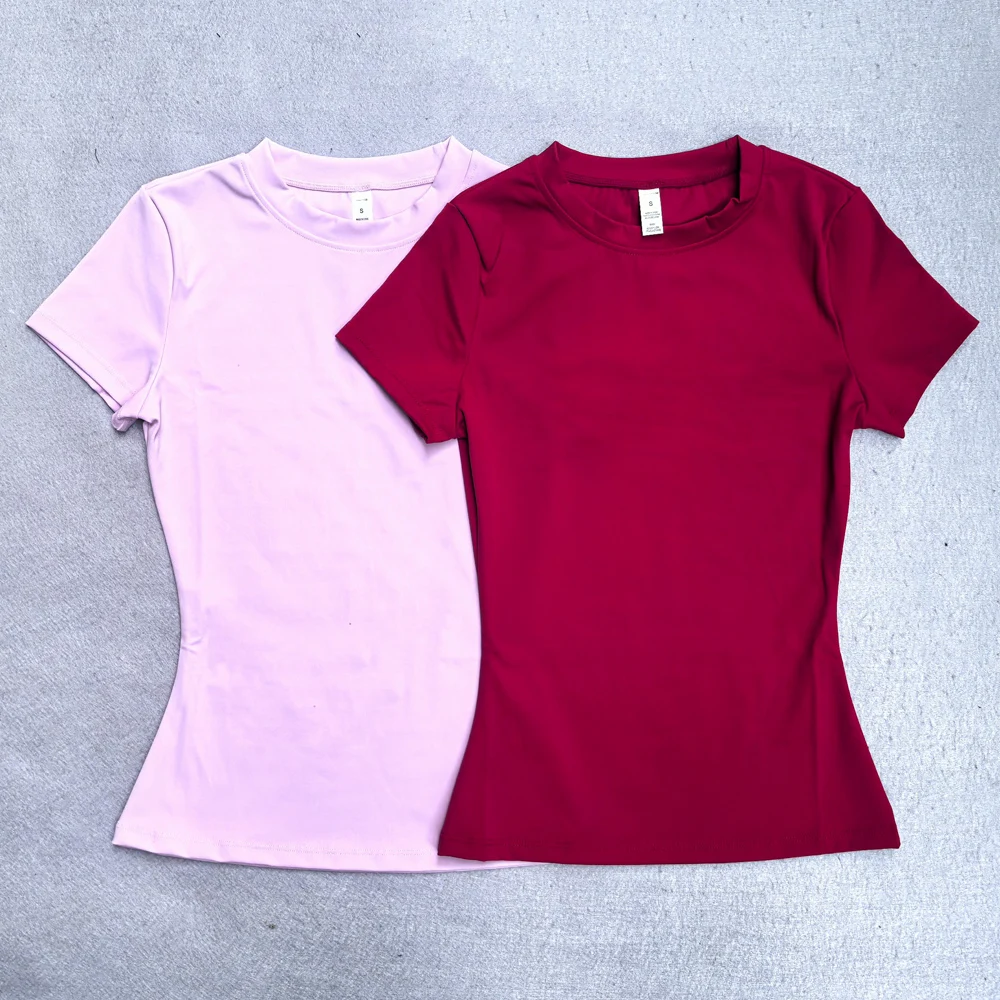 Short Sleeve Gym Top Women Clothes Yoga Top Seamless Sports Shirt Light Weight Fitness Workout Tee Sports Tops Active Wear Femme image 3