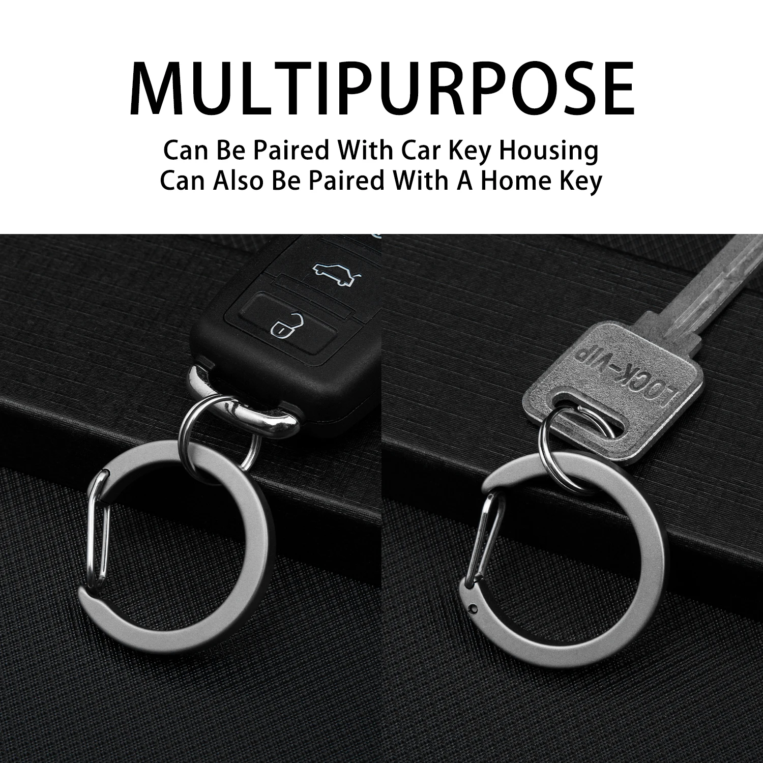 Titanium Alloy Alien Fish Eye Keychain Two Stainless Steel Keyring Neutral Durable Household EDC Tools Gift