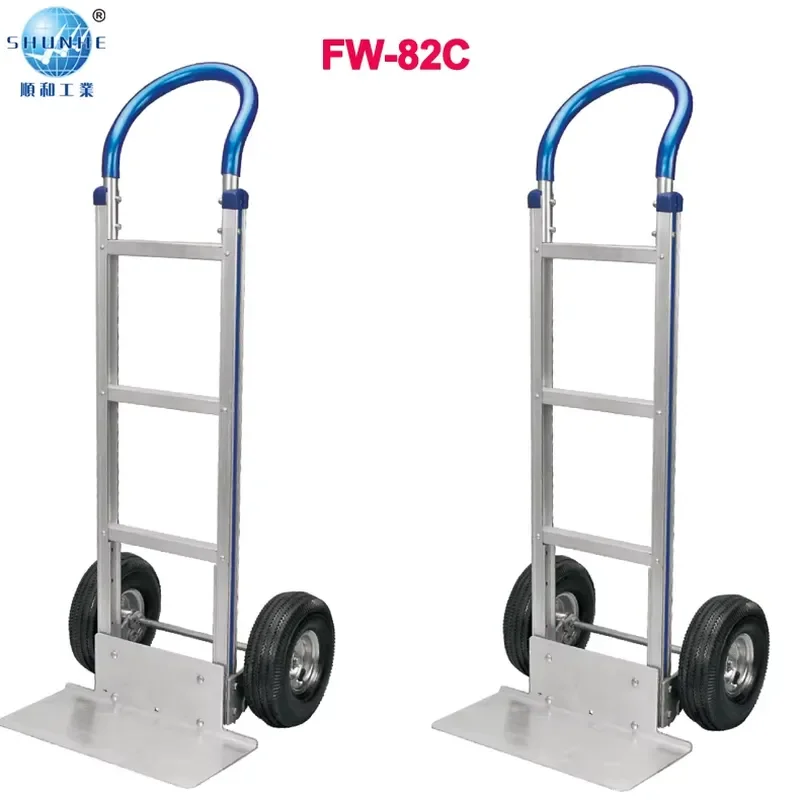 Hot Selling Shunhe Brand Industrial Folding Aluminium Hand Truck Model FW-82A with 200KG Capacity OEM Customizable TPR Wheels