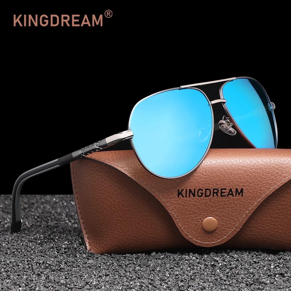 

Мужские солнцезащитные очки KINGDREAM, мужские поляризационные солнцезащитные очки в алюминиевой оправе, классические солнцезащитные очки-авиаторы, женские очки для вождения