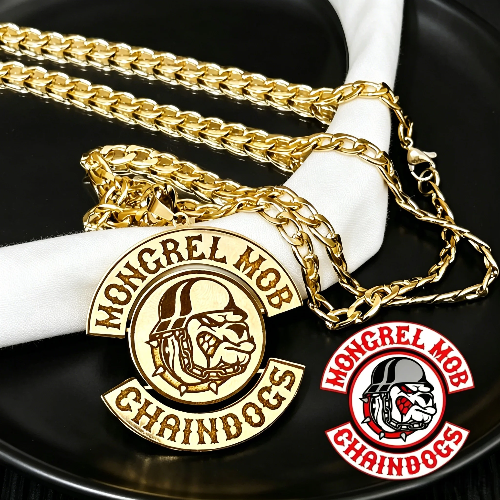 Custom Logo Pendant Necklace Personalized Fashion Cool Stainless Steel Club Men's Cuban Chain Necklaces for Jewelry Gifts