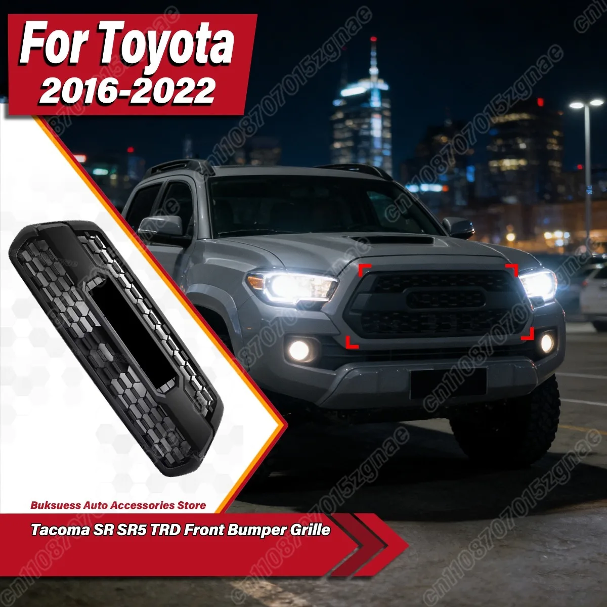 

For Toyota Tacoma SR SR5 TRD 2016 2017 2018 2019 2020 2021 2022 Car Front Bumper Grille Air Intake Grid Body Modification Kit