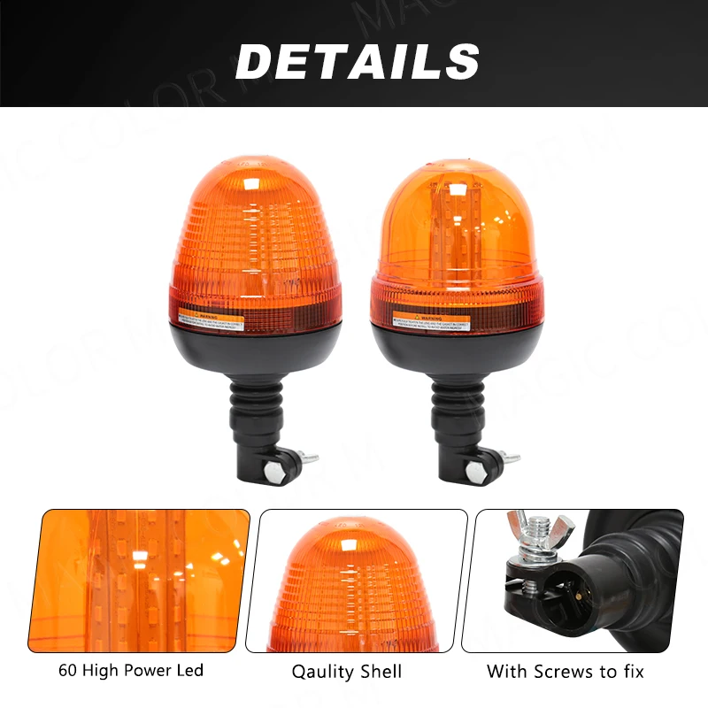 60 LED Car Strobe Light Emergency Police Flashing Warning Vehicle Trialer Truck Safety Beacon Lamp Ceiling Security Alarm