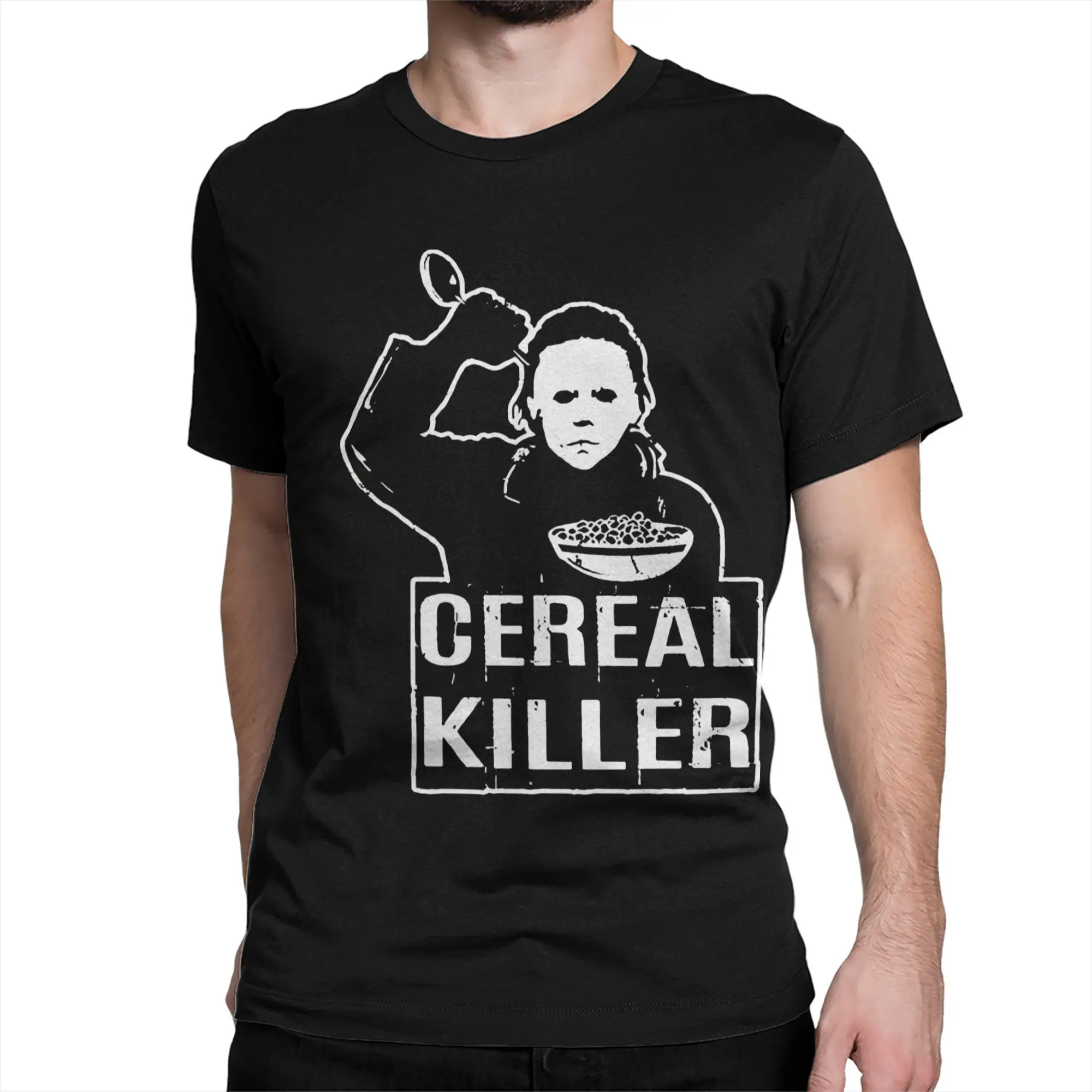 Cereal Killers Halloween Men Women's T Shirt Michael Myers Movie Fun Tee Shirt Short Sleeve T-Shirt 100% Cotton Adult Clothes