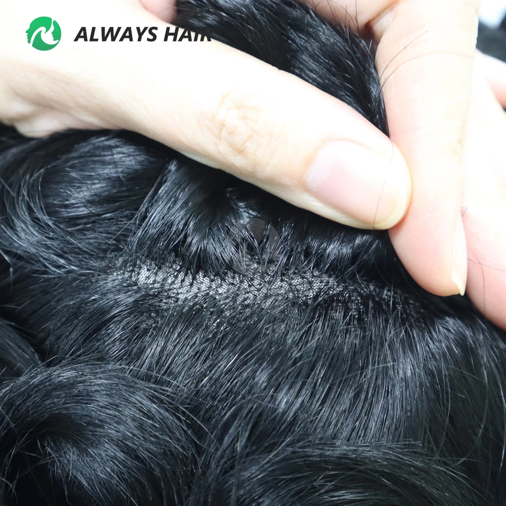 دائم صدى أحادية المذكر الشعر المستعار 6 بوصة الشعر الاصطناعية رجل شعر بشري هندي شعر مستعار الذكور