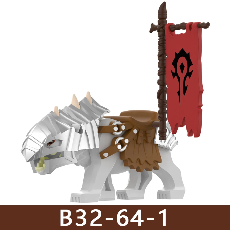 Mittelalterliche Burg Soldat Figuren Bausteine Ritter Ork Krieger Drache Wolf Tiere Kampf Flaggen Zubehör Ziegel Spielzeug Jungen