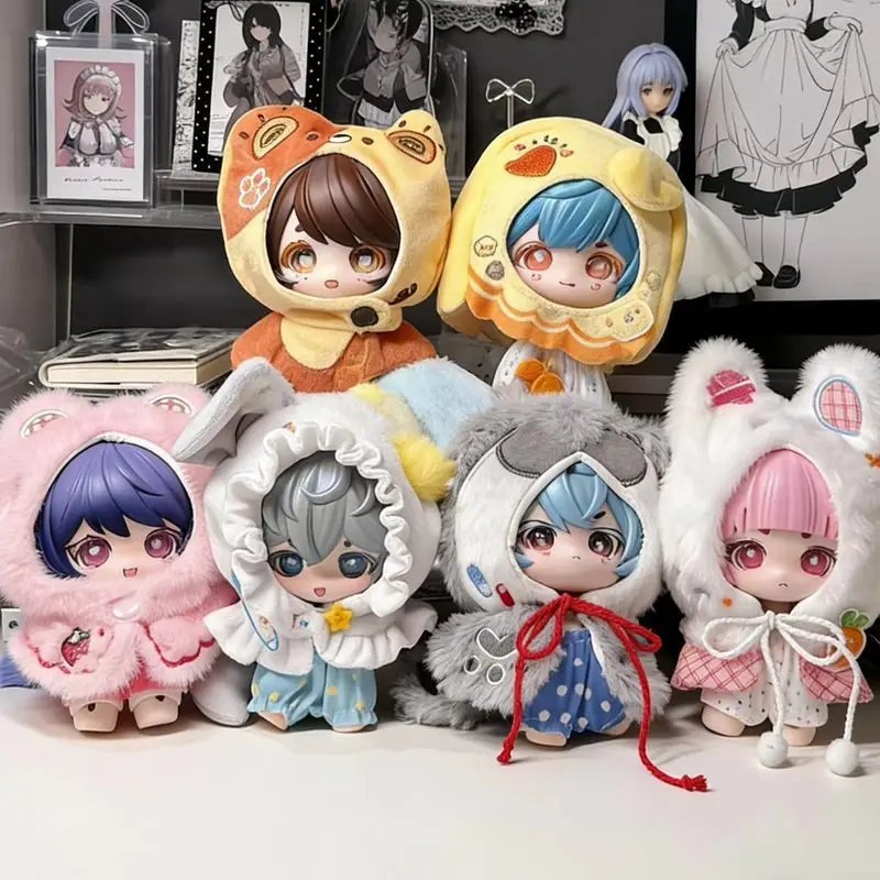 

Cute Puppy Snack Series Blind Box BJD Dolls Movable Action Figures Trendy Toy Collectible Plush Hooded Dolls Desktop Decor Gifts