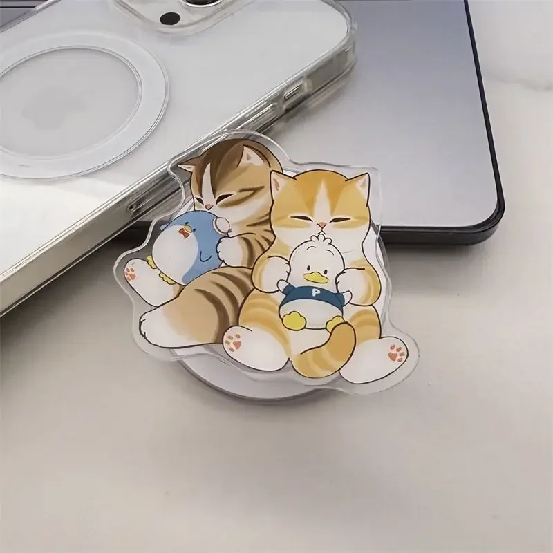 Nowy Koreański INS Śliczny Kreskówkowy Kot Do Magsafe Magnetyczny Uchwyt Grip Tok Stojak Do Telefonu IPhone Samsung Składany Futerał Uchwyt Wspornik