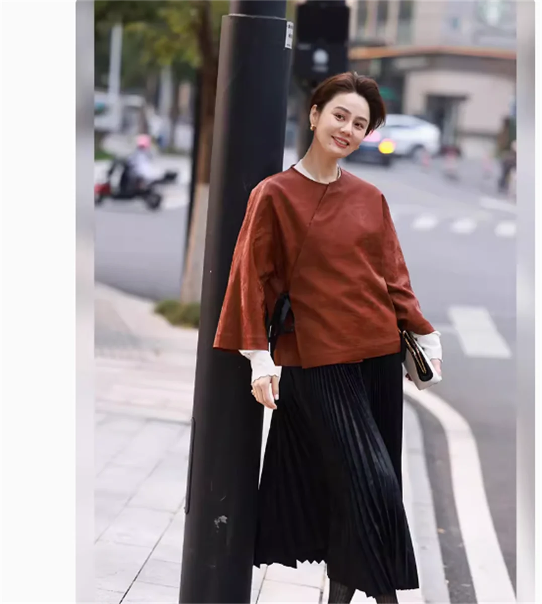 

New cool breeze Chinese style simulation silk perforated imitation red cloud yarn shirt New Chinese style top special jacquard