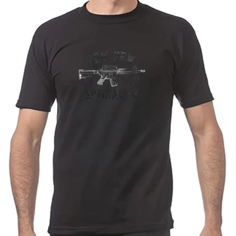 AR15 Pew-Pew Specialist T-Shirt Weapon Morale Gun Isaf Bw Naval Seals Operator