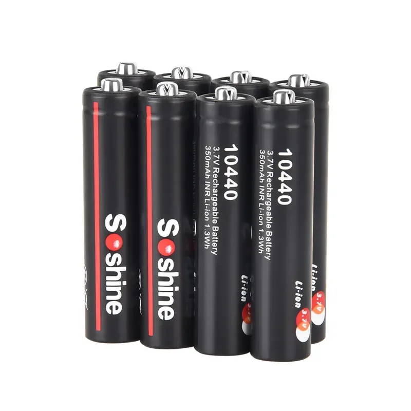 Soshine AAA Rechargeable Battery 3.7V 350mAh 10440 Lithium Batteries and NiMH AA AAA LiFePO4 Li-ion 14500 10440 Battery Charger