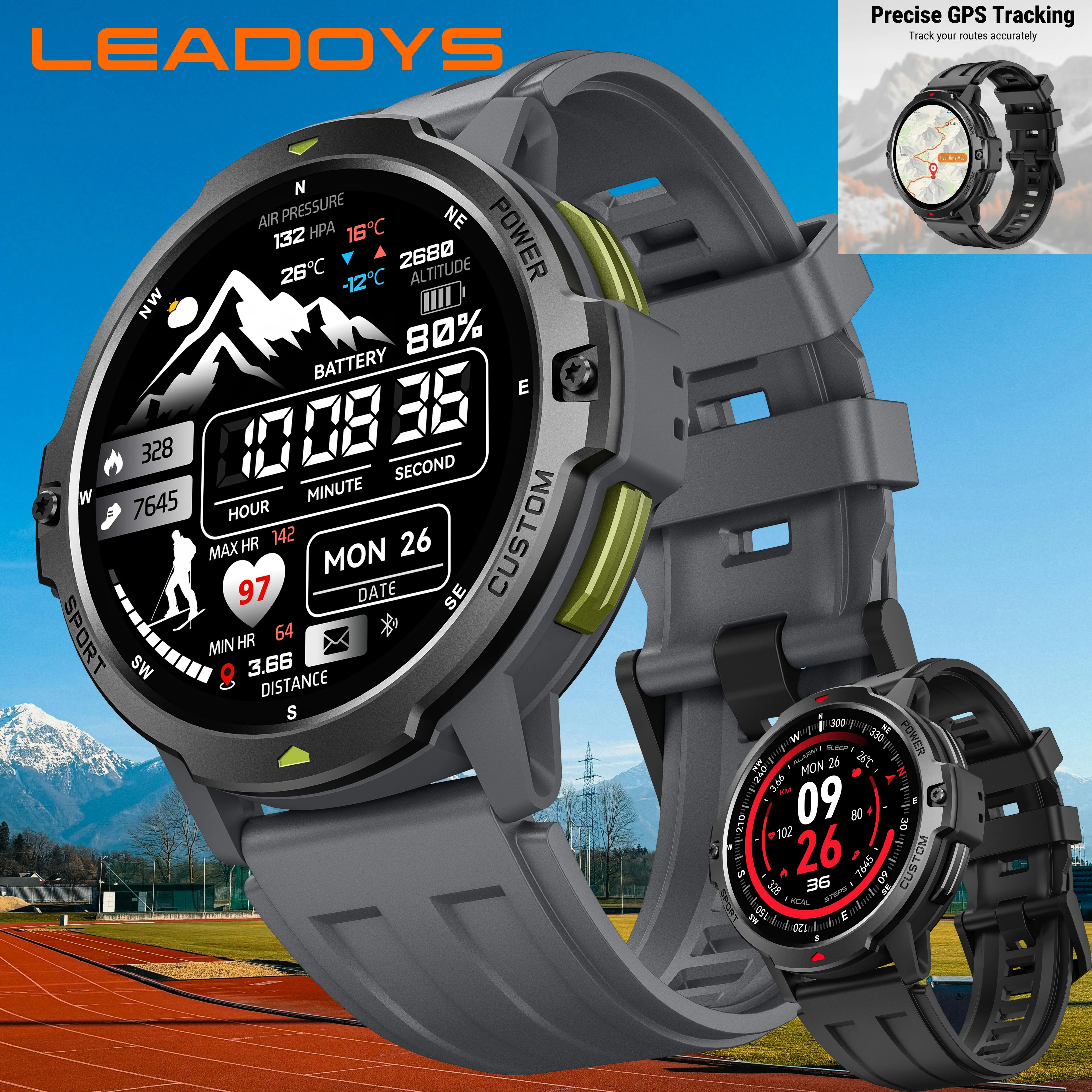 

Умные часы LEADOYS C31 с GPS, профессиональный спортивный трекер, 6-осевой гироскоп, мониторинг сердечного ритма, алгоритм GOMORE, водонепроницаемость до 30 м