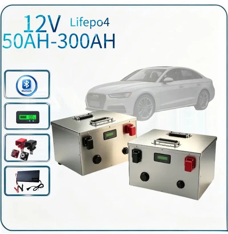 Heavy‑Duty 12V LiFePO4 Storage Battery 100Ah‑800Ah, Integrated Safety BMS, Long‑Cycle Rechargeable Power Unit for Marine Vessel,