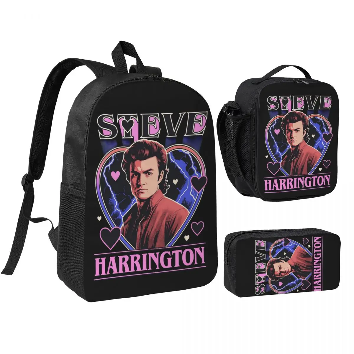 3pecs/set STEVE HARRINGTON Backpack for Teenage Shoulder Bag Lunch bag Pencil Case