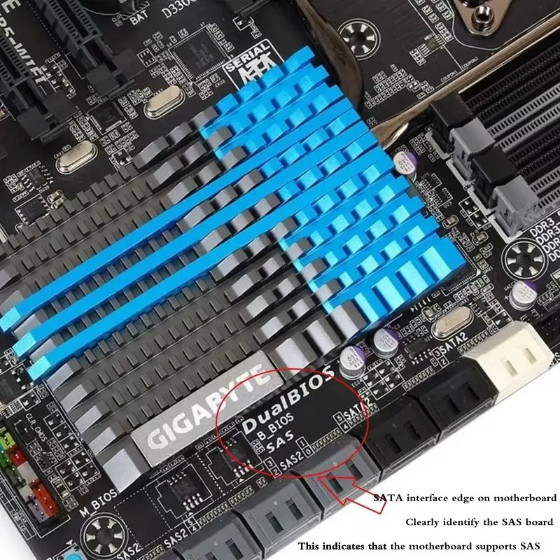 Adapter SATA do płyty głównej SFF-8482, zasilanie 15PIN podłączone do kabla SAS 29Pin do SATA, dysk twardy SAS 22 — zdjęcie produktu 2