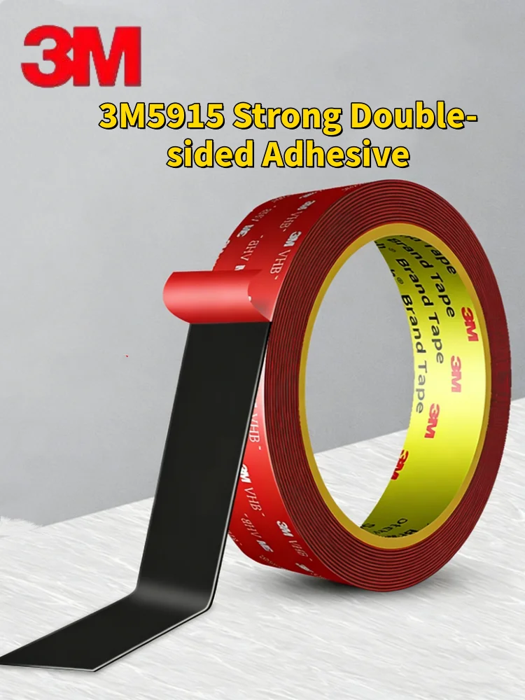 3M 5915 Doppelseitiges Klebeband Starkes Spurloses Schwarzes Rückseitiges Klebeband Hochviskoses Spezialklebeband für Autos Hochtemperaturbeständig