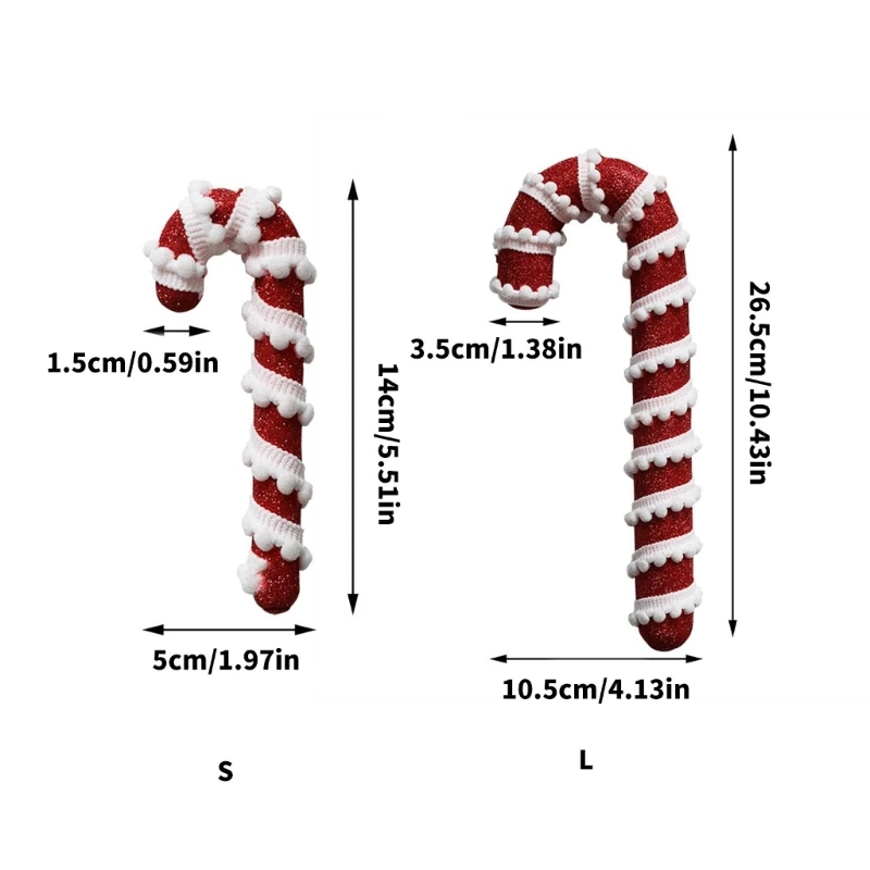 2025 Nieuwe Festival Foam Candy Cane voor binnen en buiten Kerstkruk Woondecoratie