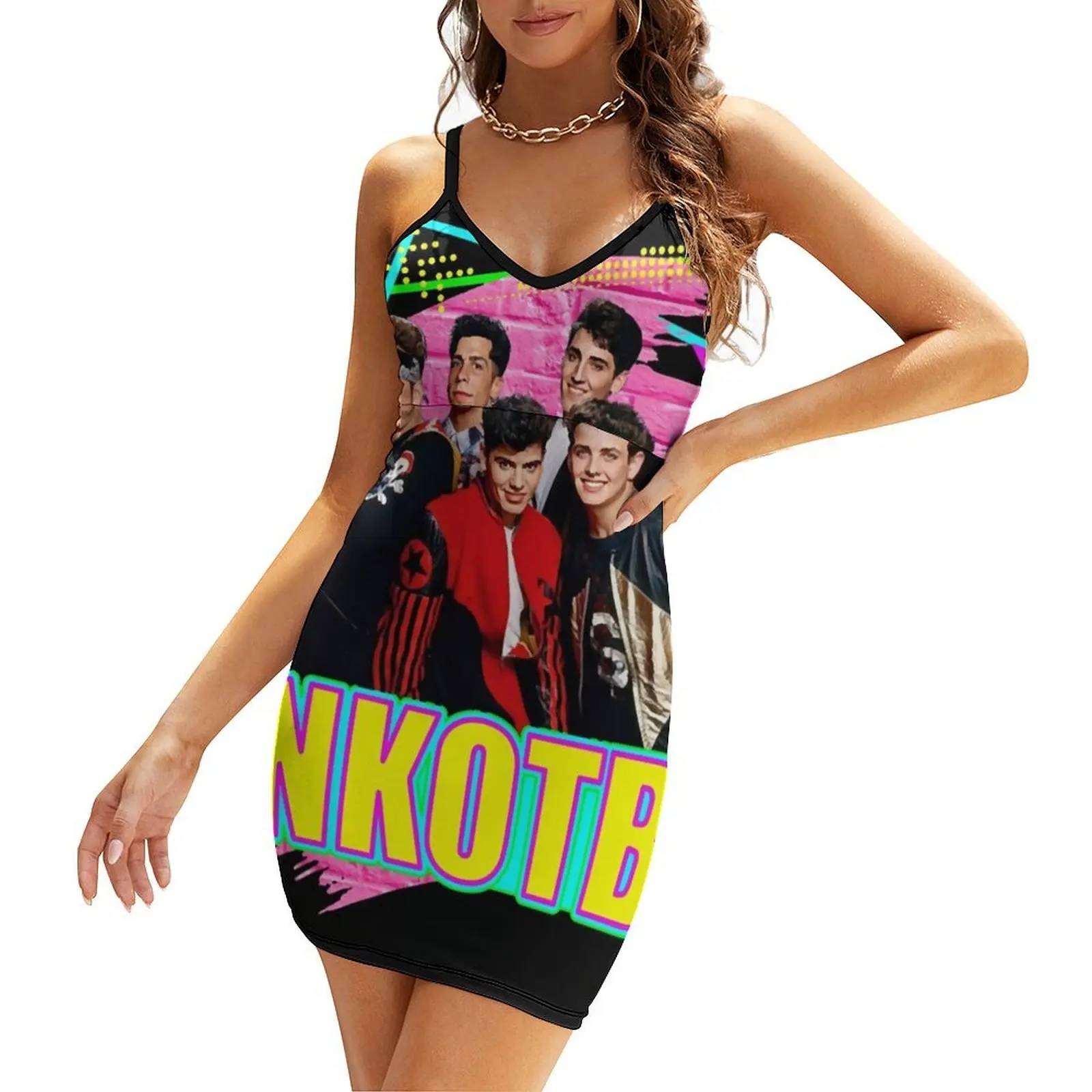 NKOTB มิวสิค คลาสสิคเสื้อยืดเดรสสลิงชุดราตรีชุดสตรีฤดูร้อนชุดสูทผู้หญิงสำหรับผู้หญิง