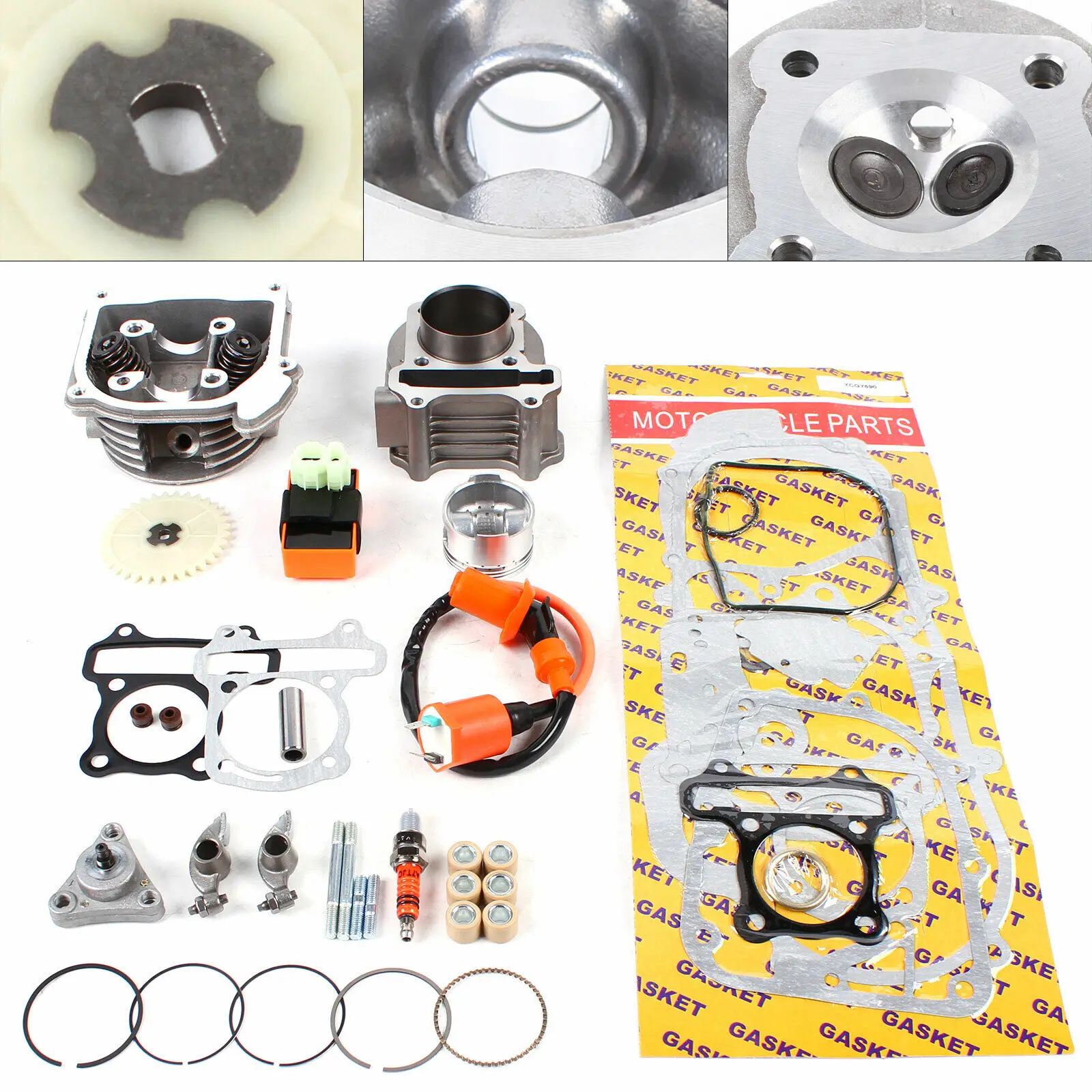 50mm Cylinder Piston Kit For 139QMB & 1P39QMB /GY6 4 Stroke Chinese Scooters Air Fuel Filter Line Decompression Valve Part