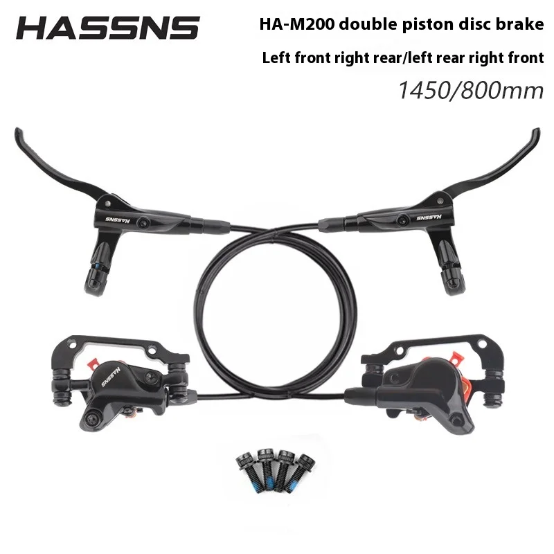 

Гидравлические дисковые тормоза HASSNS MTB, 2-поршневой суппорт с металлической подкладкой, совместимый с эндуро/DH Trail Cycling ​