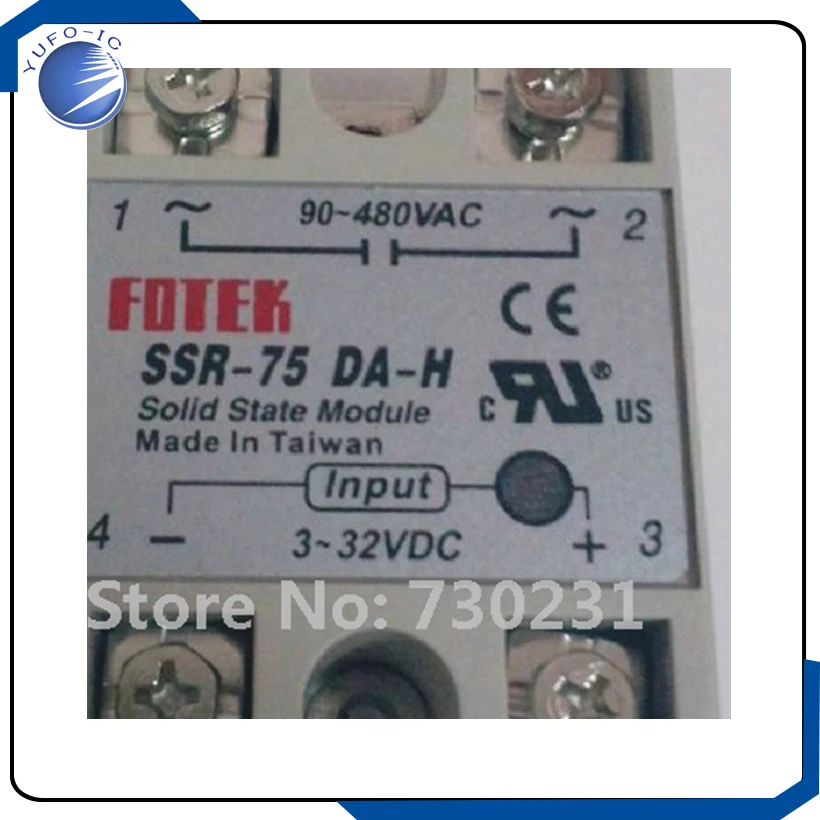Free Shipping 1pcs  Soild State Relay SSR-75 DA-H 75A DC-AC 90-480VAC 3-32VDC new good